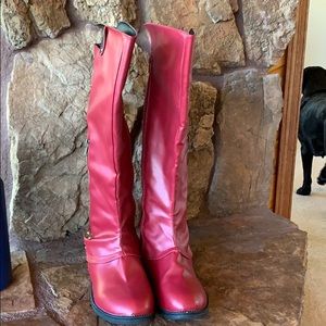 Tall red boots